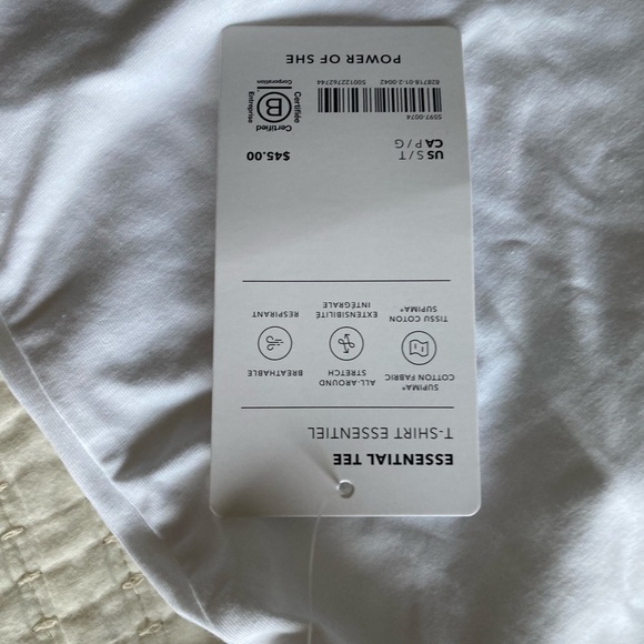 NWT Athleta Essential Tee - White - Small Tall - Picture 5 of 5